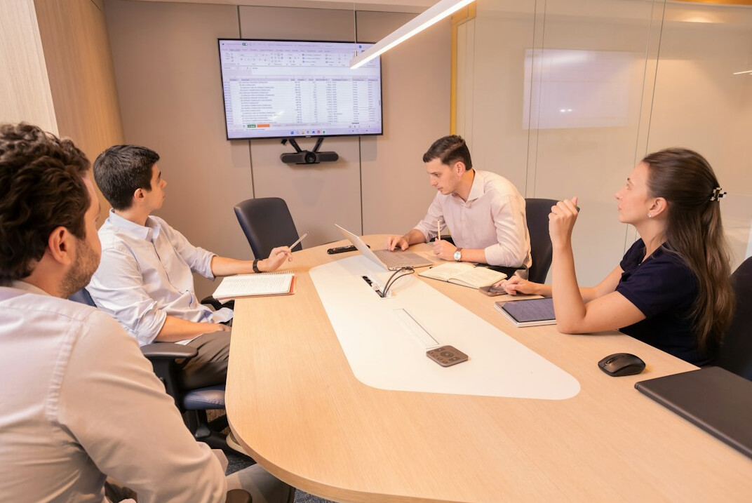 senior executive leading meeting